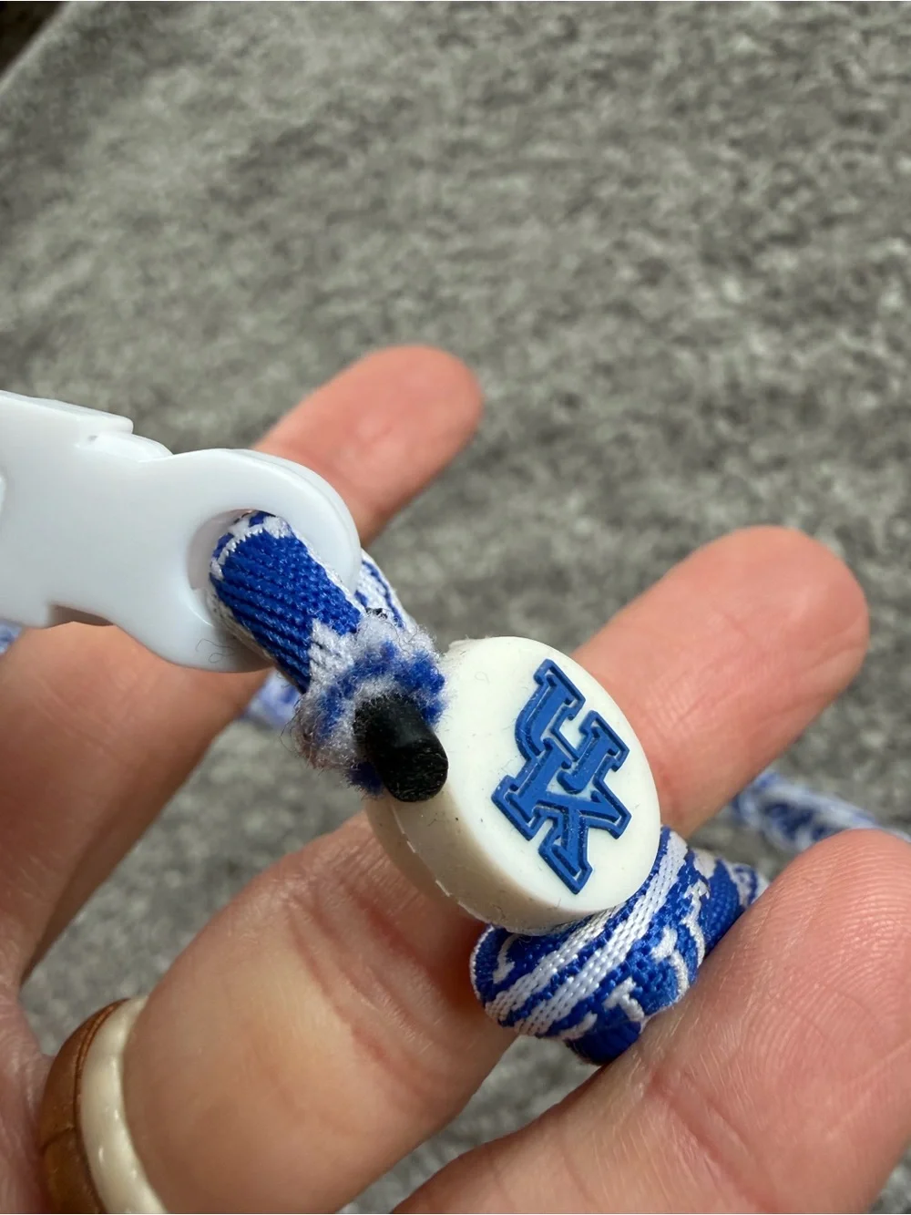 Blue and White Braided Sports Kentucky Necklace